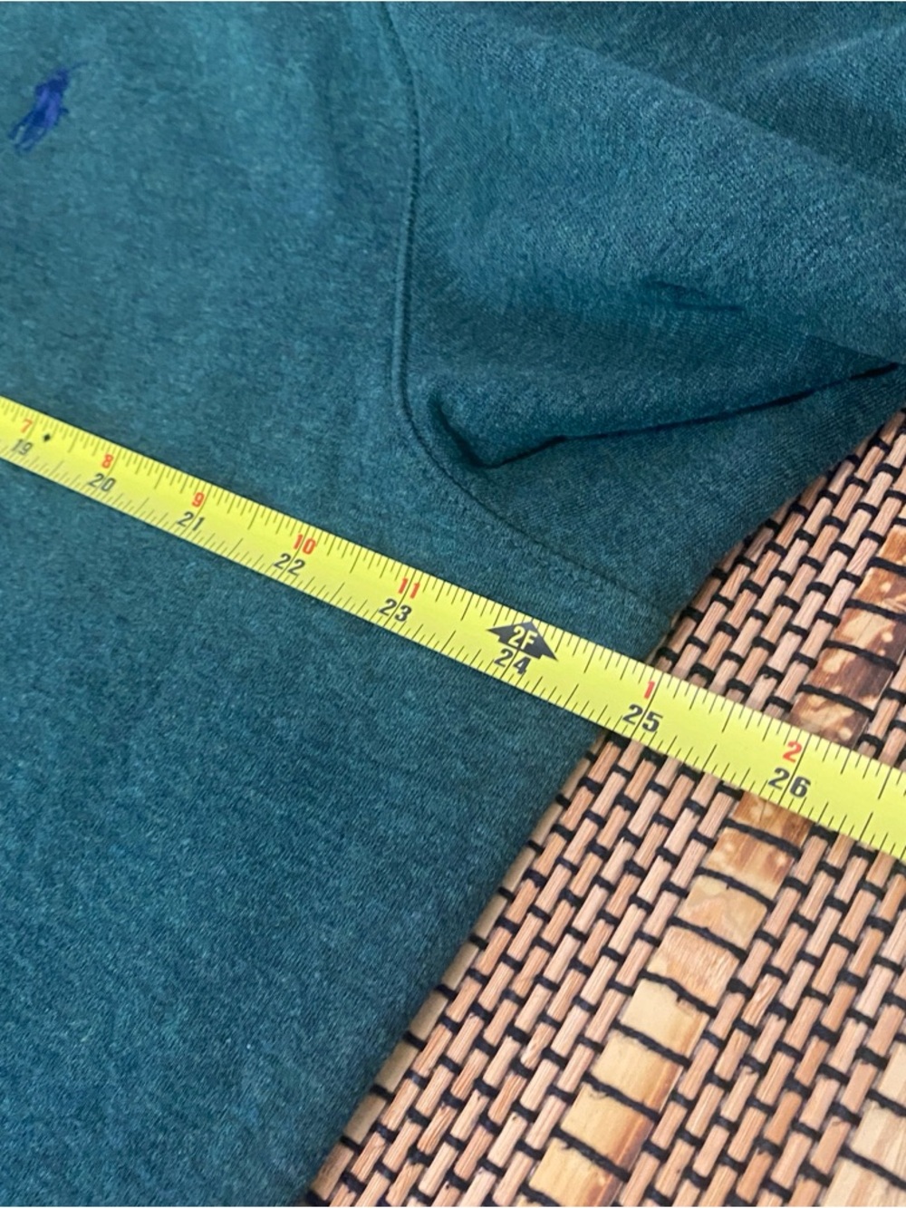 POLO Ralph Lauren Luxury Jersey Quarter-Zip Pullover Sweater Large Green Casual - Picture 7 of 8